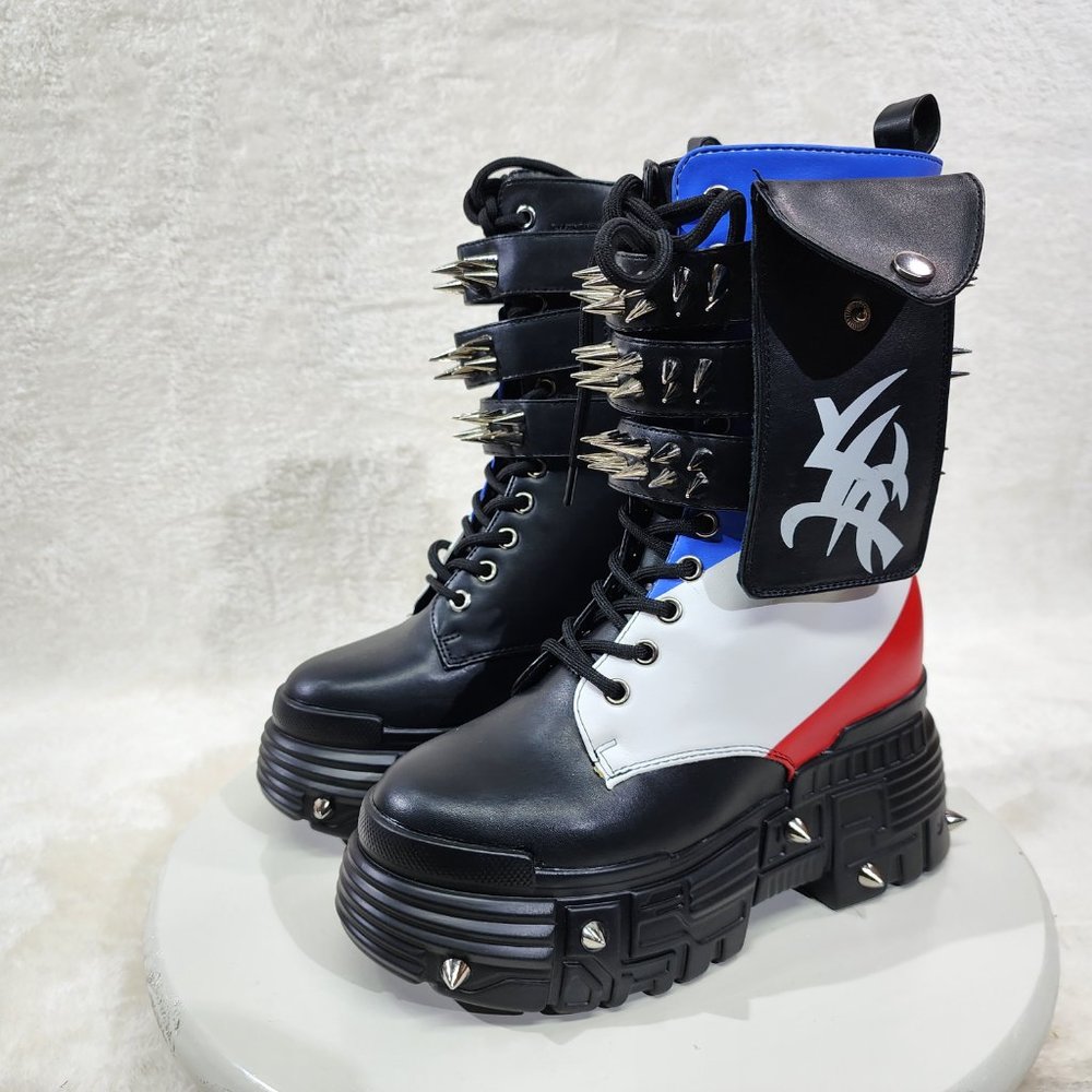 Multi Color Platform Combat Boots By Anthony Wang